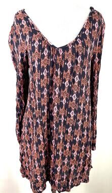 Billabong Women's Sweet Sand Boho Tribal Tunic Top Shirt Size Medium